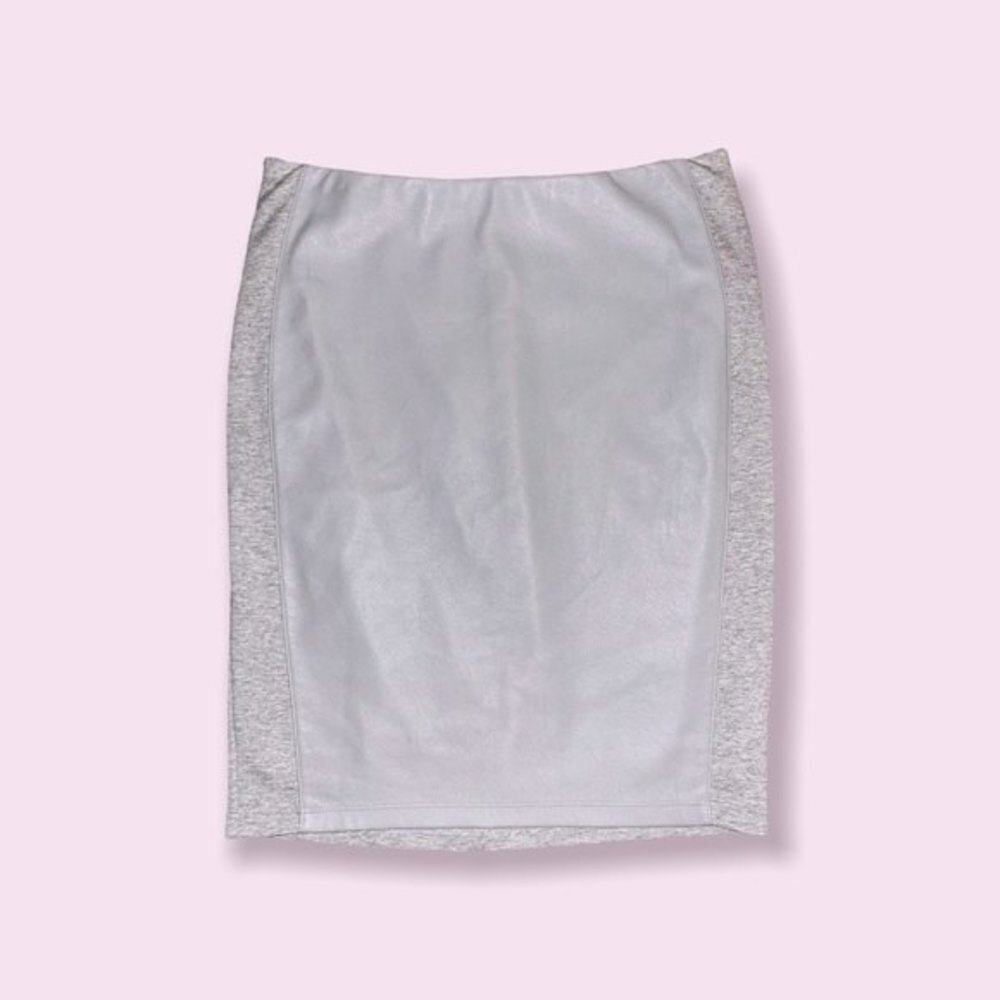 Anthropologie Bailey 44 Loti Skirt Grey Faux Leather Jersey Womens Size Large - Picture 4 of 10